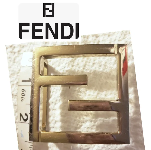 AUTHENTIC Fendi Wide Logo Brass Belt Buckle. 2.25. luxury-women-fendi-new-  main image 4